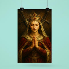 Jadwiga of Poland in prayer before crossed swords poster 6