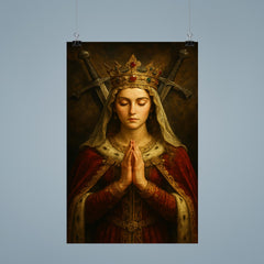 Jadwiga of Poland in prayer before crossed swords poster 9