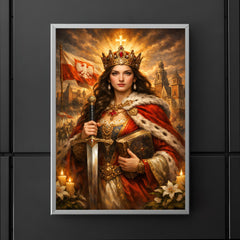 Jadwiga of Poland with sword and book poster 5