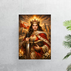 Jadwiga of Poland with sword and book poster 7