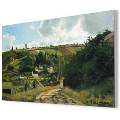 Jalais Hill, Pontoise by Camille Pissarro metal print mockup