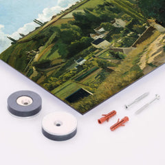 Jalais Hill, Pontoise by Camille Pissarro metal print mockup