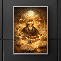 Jalal ad Din Rumi with circling dervishes poster 5