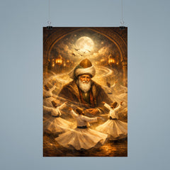 Jalal ad Din Rumi with circling dervishes poster 9