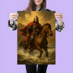 Jalal al Din Khwarazmshah crossing the Indus on horseback poster 3
