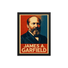 James A Garfield framed print on a plain backdrop in size 12"x16".