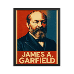 James A Garfield framed print on a plain backdrop in size 16"x20".