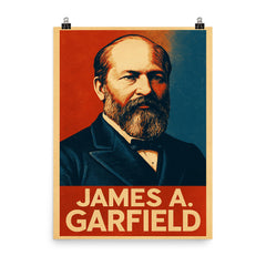 James A Garfield poster on a plain backdrop in size 8"x10".