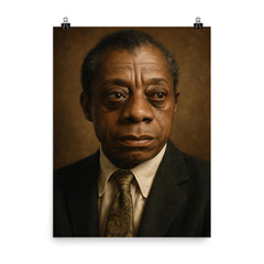 James Baldwin portrait poster on a plain backdrop in size 8"x10".