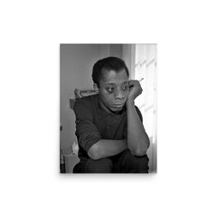 James Baldwin poster on a plain backdrop in size 12"x16".