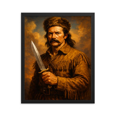 James Bowie framed print on a plain backdrop in size 16"x20".