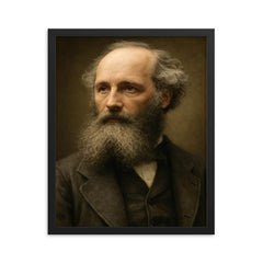 James Clerk Maxwell portrait framed print on a plain backdrop in size 16"x20".