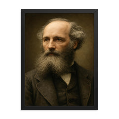 James Clerk Maxwell portrait framed print on a plain backdrop in size 18"x24".
