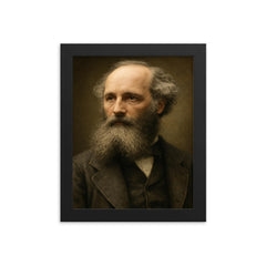 James Clerk Maxwell portrait framed print on a plain backdrop in size 8"x10".
