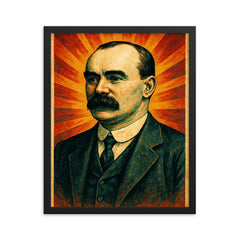 James Connolly framed print on a plain backdrop in size 16"x20".