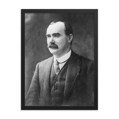 James Connolly framed print on a plain backdrop in size 18"x24".