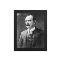 James Connolly framed print on a plain backdrop in size 8"x10".