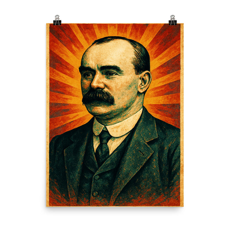 James Connolly poster on a plain backdrop in size 8