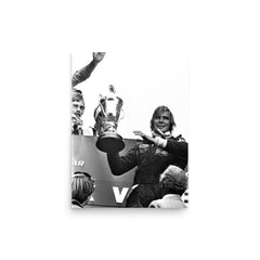 James Hunt poster on a plain backdrop in size 12"x16".