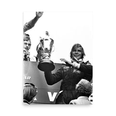 James Hunt poster on a plain backdrop in size 18"x24".