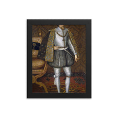 James I of England framed print on a plain backdrop in size 8"x10".