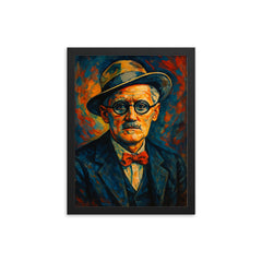 James Joyce framed print on a plain backdrop in size 12"x16".