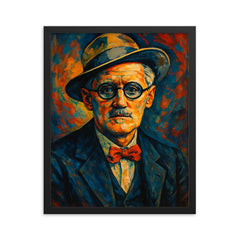 James Joyce framed print on a plain backdrop in size 16"x20".