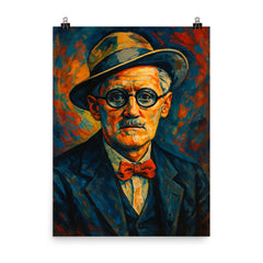 James Joyce poster on a plain backdrop in size 8"x10".
