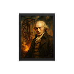 James Watt framed print on a plain backdrop in size 12"x16".