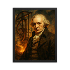 James Watt framed print on a plain backdrop in size 16"x20".