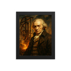 James Watt framed print on a plain backdrop in size 8"x10".