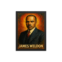 James Weldon Johnson framed print on a plain backdrop in size 12"x16".