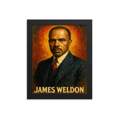 James Weldon Johnson framed print on a plain backdrop in size 8"x10".