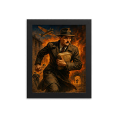 Jan Karski carrying secret reports through occupied Europe framed print on a plain backdrop in size 8"x10".