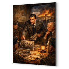 Jan Karski reporting the Holocaust to Allies metal print mockup