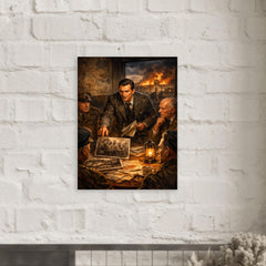 Jan Karski reporting the Holocaust to Allies metal print mockup