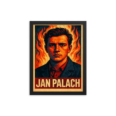 Jan Palach framed print on a plain backdrop in size 12"x16".