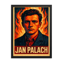 Jan Palach framed print on a plain backdrop in size 18"x24".