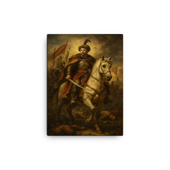Jan Sobieski after the charge at Vienna canvas print on a plain backdrop in size 12"x16".