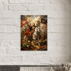 Jan Sobieski after Vienna beneath winged banners metal print mockup