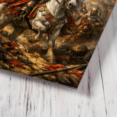 Jan Sobieski after Vienna beneath winged banners metal print mockup