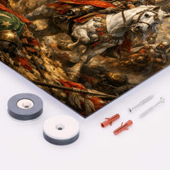 Jan Sobieski after Vienna beneath winged banners metal print mockup
