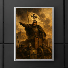 Jan Žižka commanding Hussite wagons through smoke poster 5