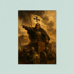 Jan Žižka commanding Hussite wagons through smoke poster 8