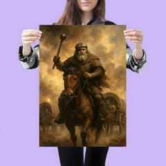Jan Žižka leading Hussite war wagons through cannon smoke poster 3