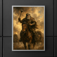 Jan Žižka leading Hussite war wagons through cannon smoke poster 5