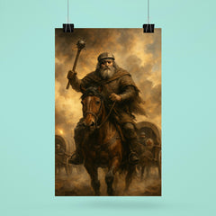 Jan Žižka leading Hussite war wagons through cannon smoke poster 6