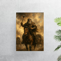 Jan Žižka leading Hussite war wagons through cannon smoke poster 7
