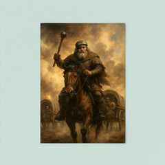 Jan Žižka leading Hussite war wagons through cannon smoke poster 8