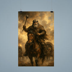 Jan Žižka leading Hussite war wagons through cannon smoke poster 9